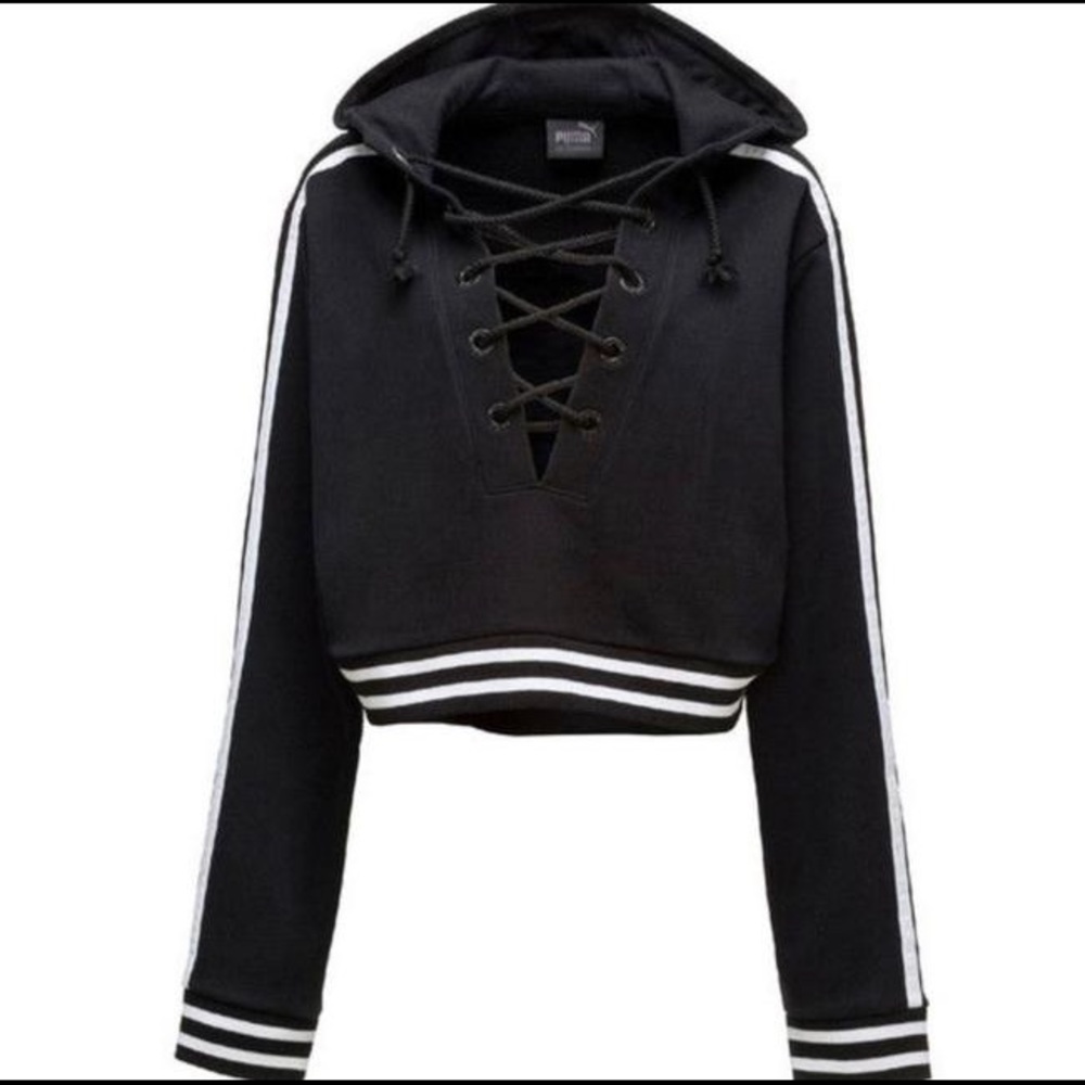 Fenty Puma by Rihanna Lace up cropped sweatshirt/hoodie